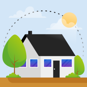 location of property and sun hours graphic