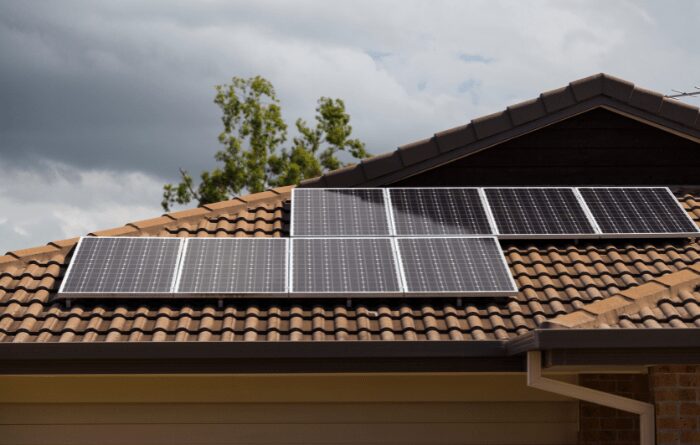 solar panels on a house